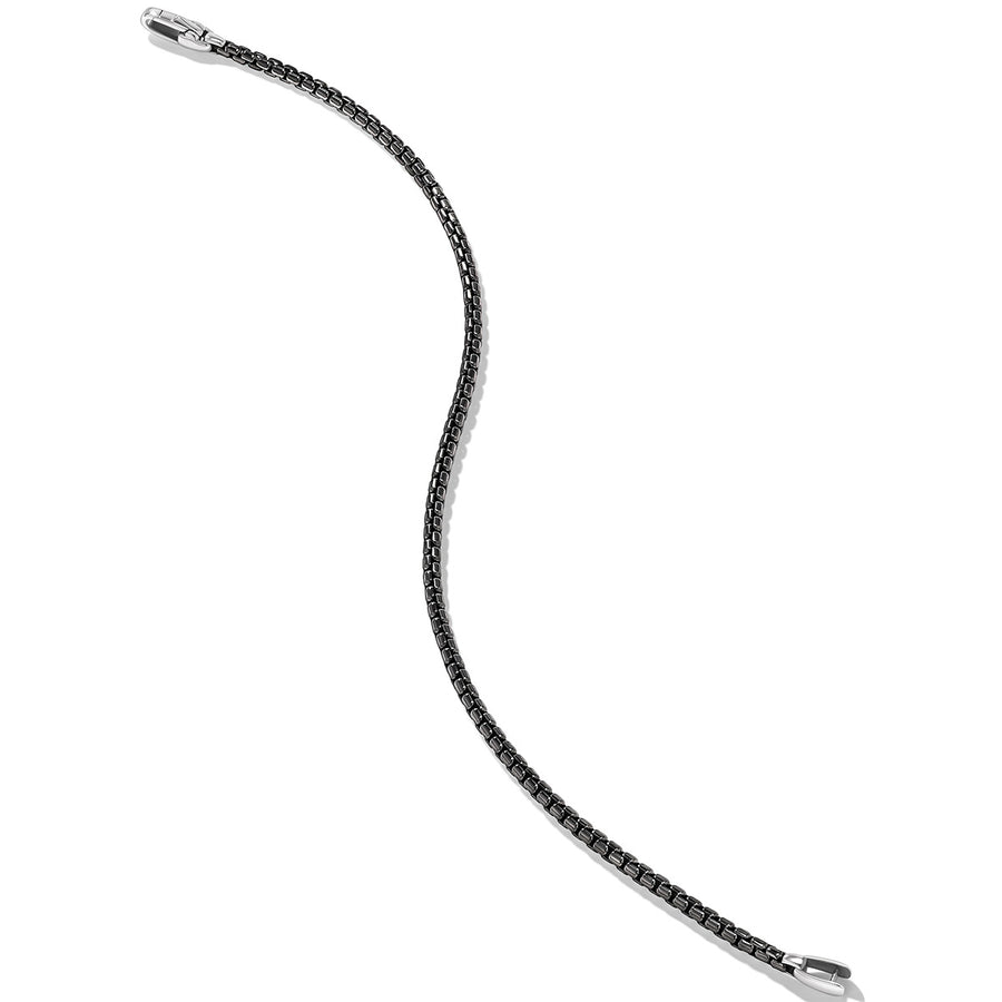 Box Chain Bracelet in Stainless Steel and Sterling Silver