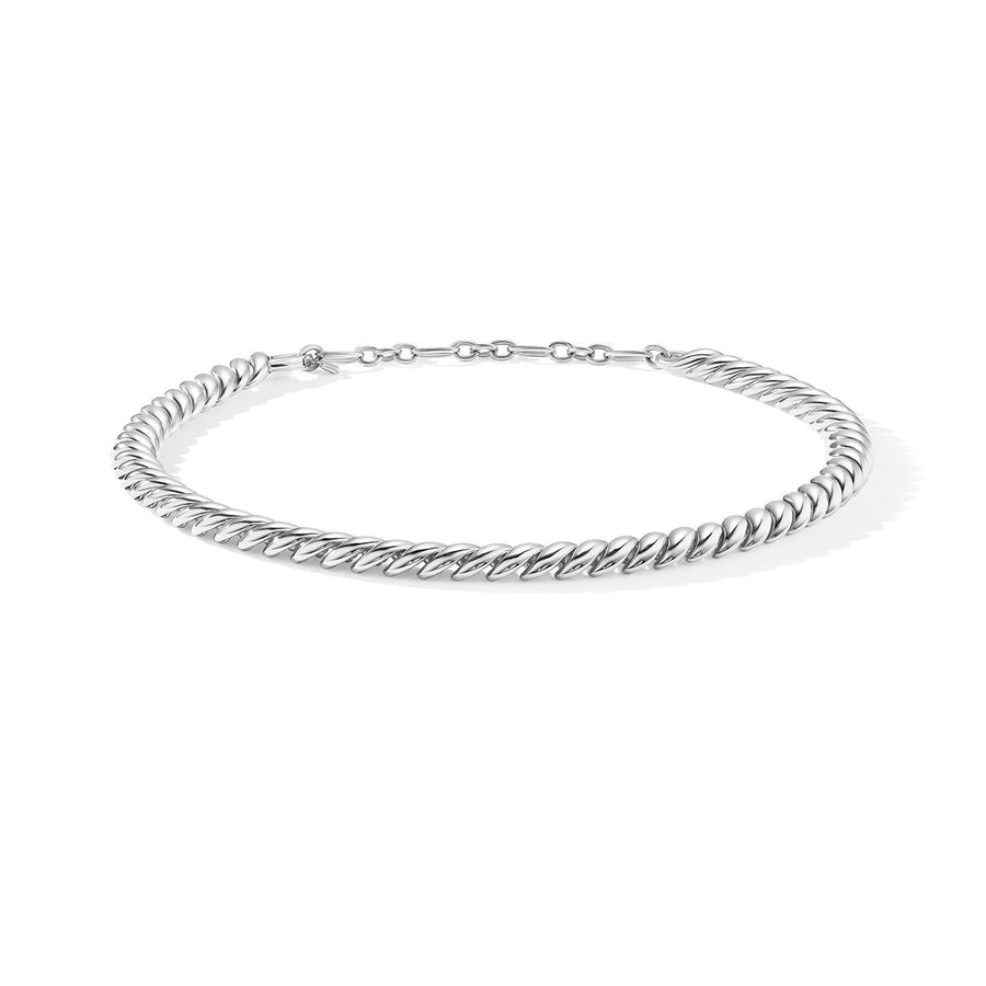 Sculpted Cable Necklace in Sterling Silver