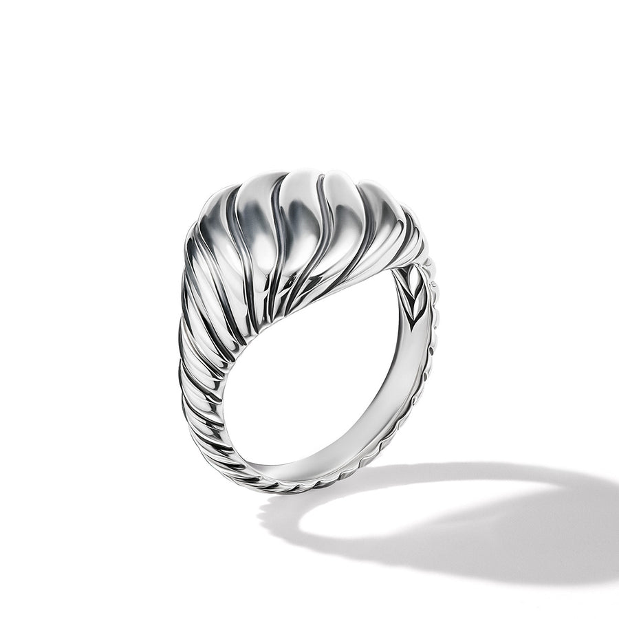 Sculpted Cable Pinky Ring in Sterling Silver