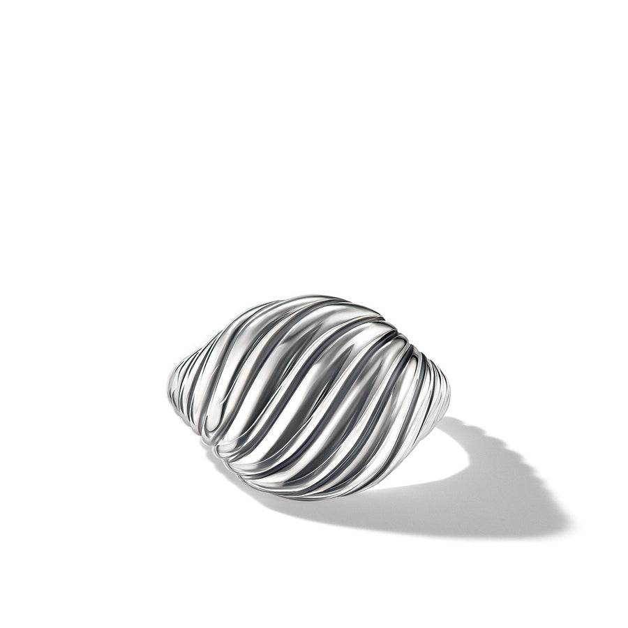 Sculpted Cable Pinky Ring in Sterling Silver