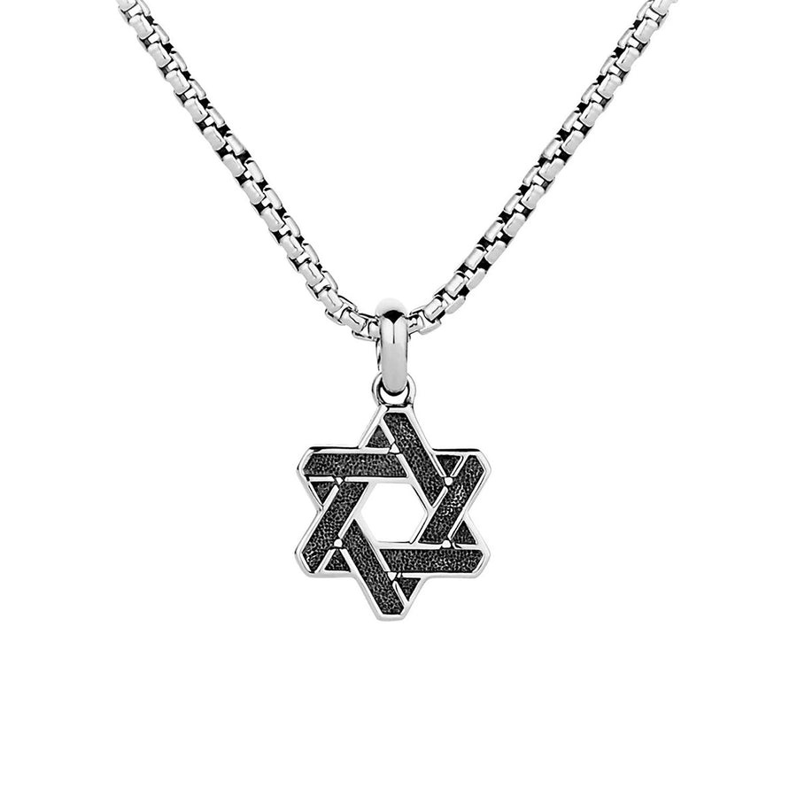 Cable Star of David Amulet in Sterling Silver