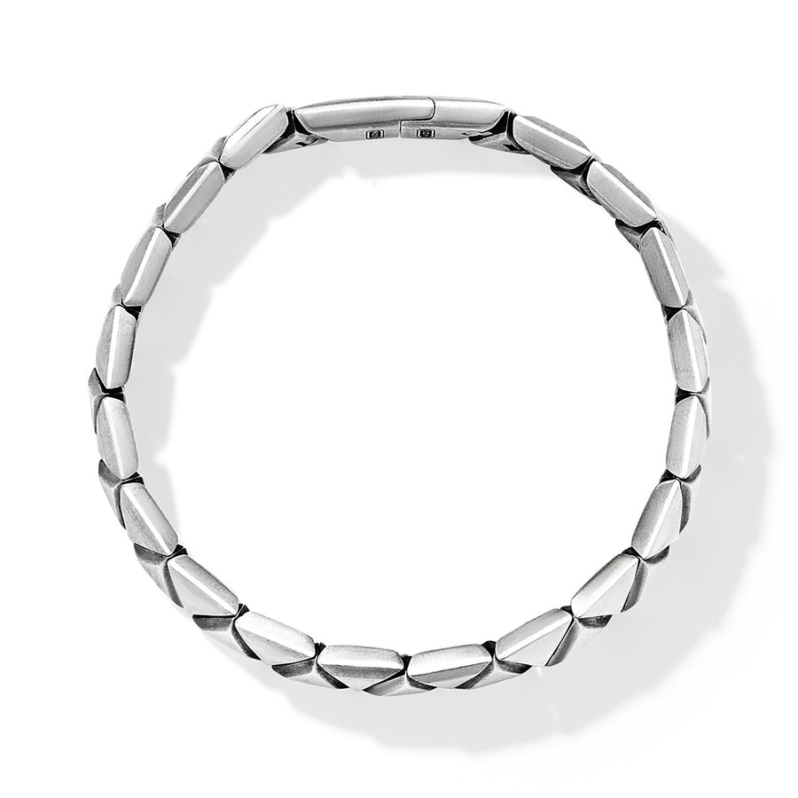 Faceted Link Triangle Bracelet in Sterling Silver
