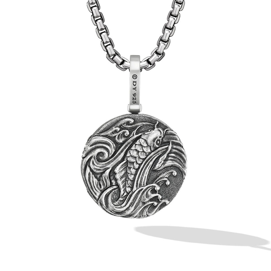 Dragon Amulet Pendant in Sterling Silver without Chain