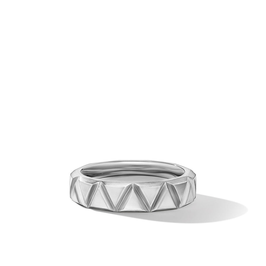 Faceted Triangle Band Ring in Sterling Silver