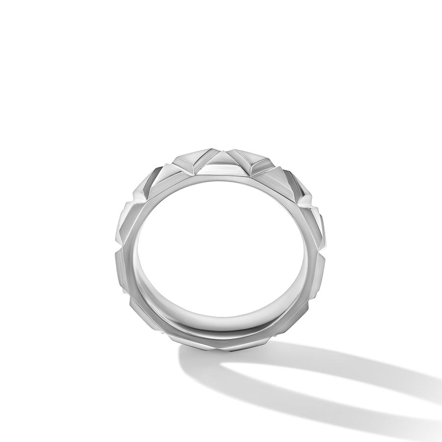 Faceted Triangle Band Ring in Sterling Silver