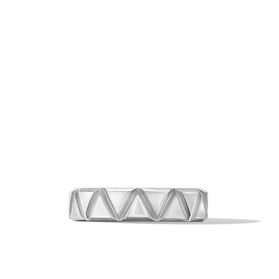 Faceted Triangle Band Ring in Sterling Silver