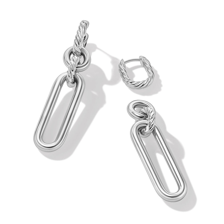 Lexington Double Link Drop Earrings in Sterling Silver