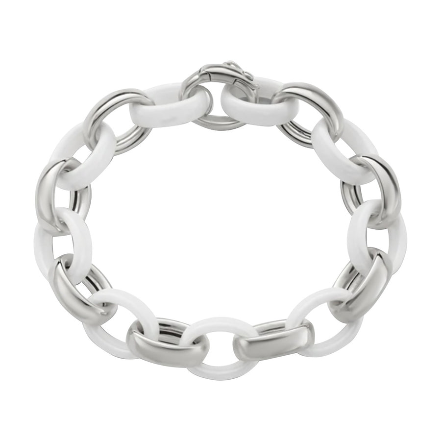 Marilyn White Ceramic Link Bracelet