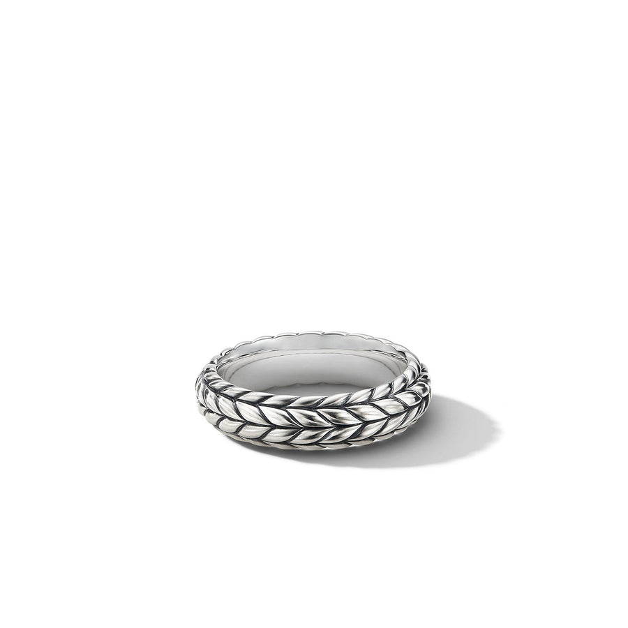 Chevron Beveled Band Ring in Sterling Silver