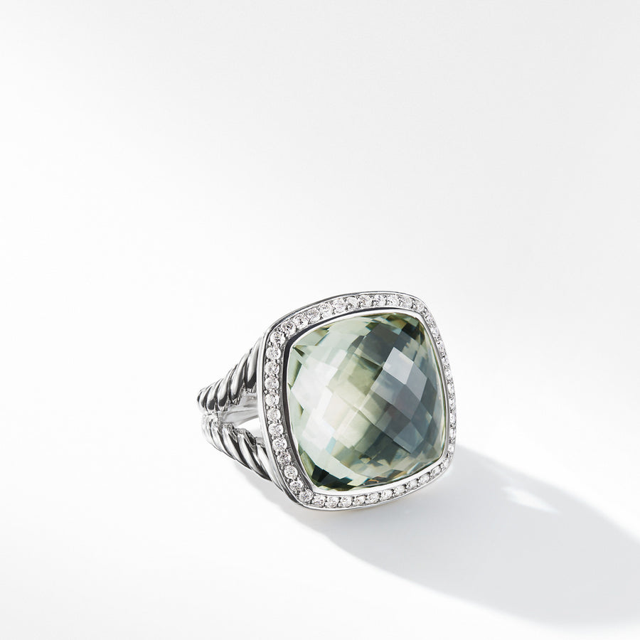 Albion Ring with Prasiolite and Diamonds