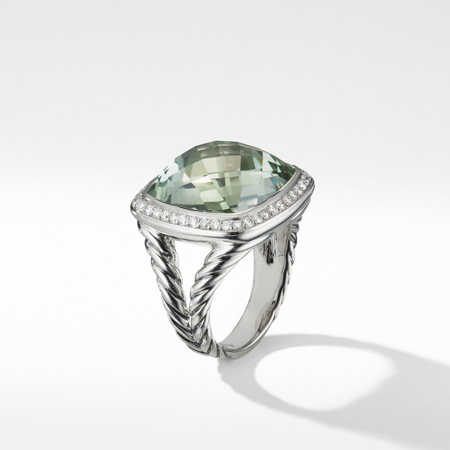 Albion Ring with Prasiolite and Diamonds