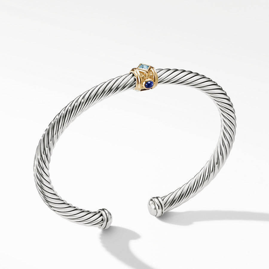 Bracelet with Blue Topaz, Lapis Lazuli and 14K Gold