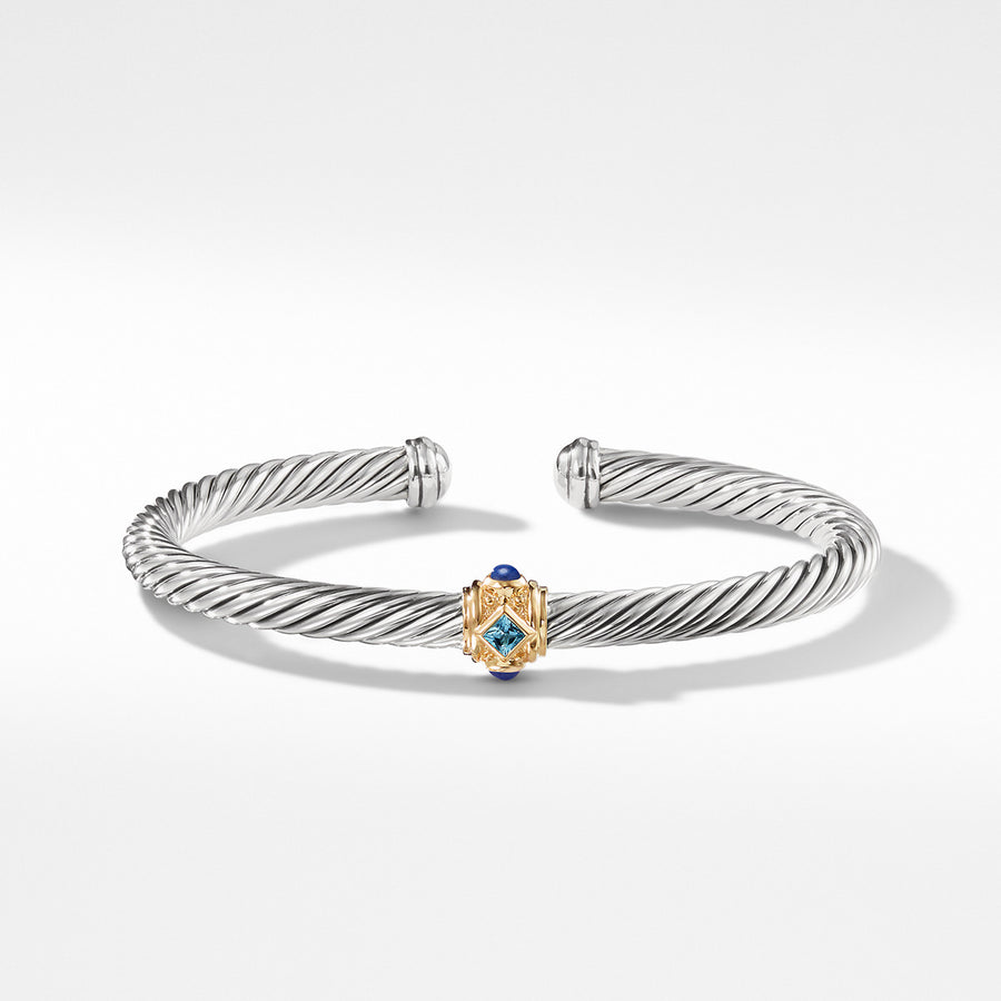 Bracelet with Blue Topaz, Lapis Lazuli and 14K Gold