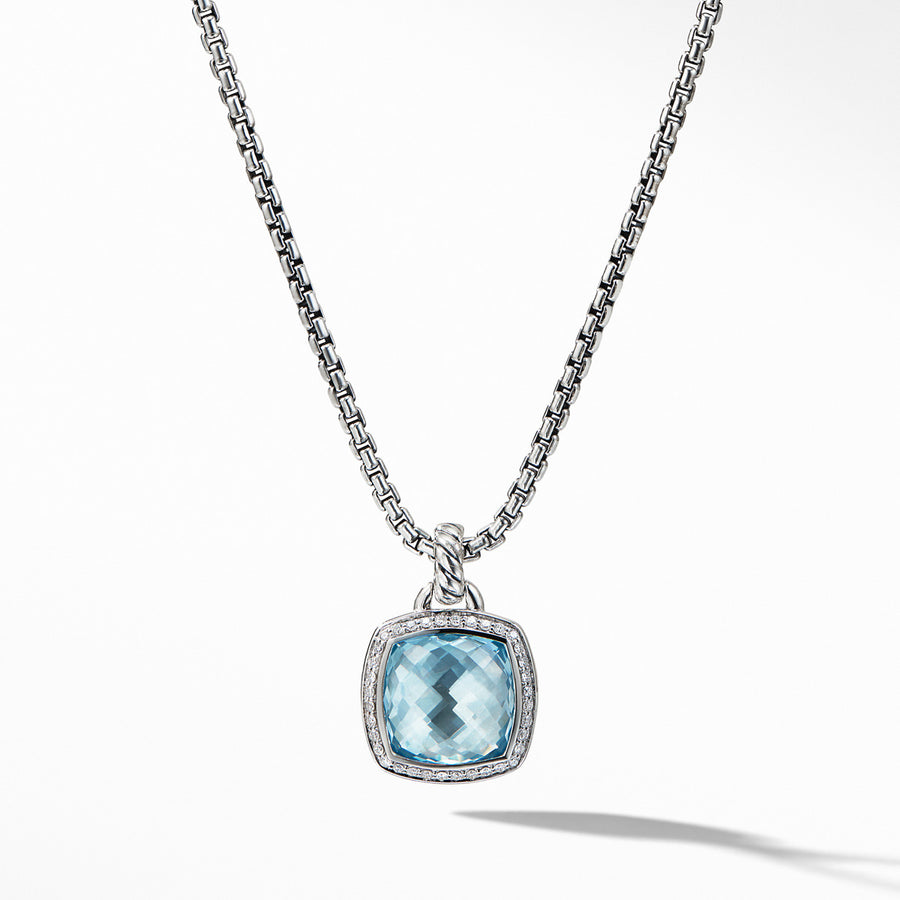 Pendant with Blue Topaz and Diamonds
