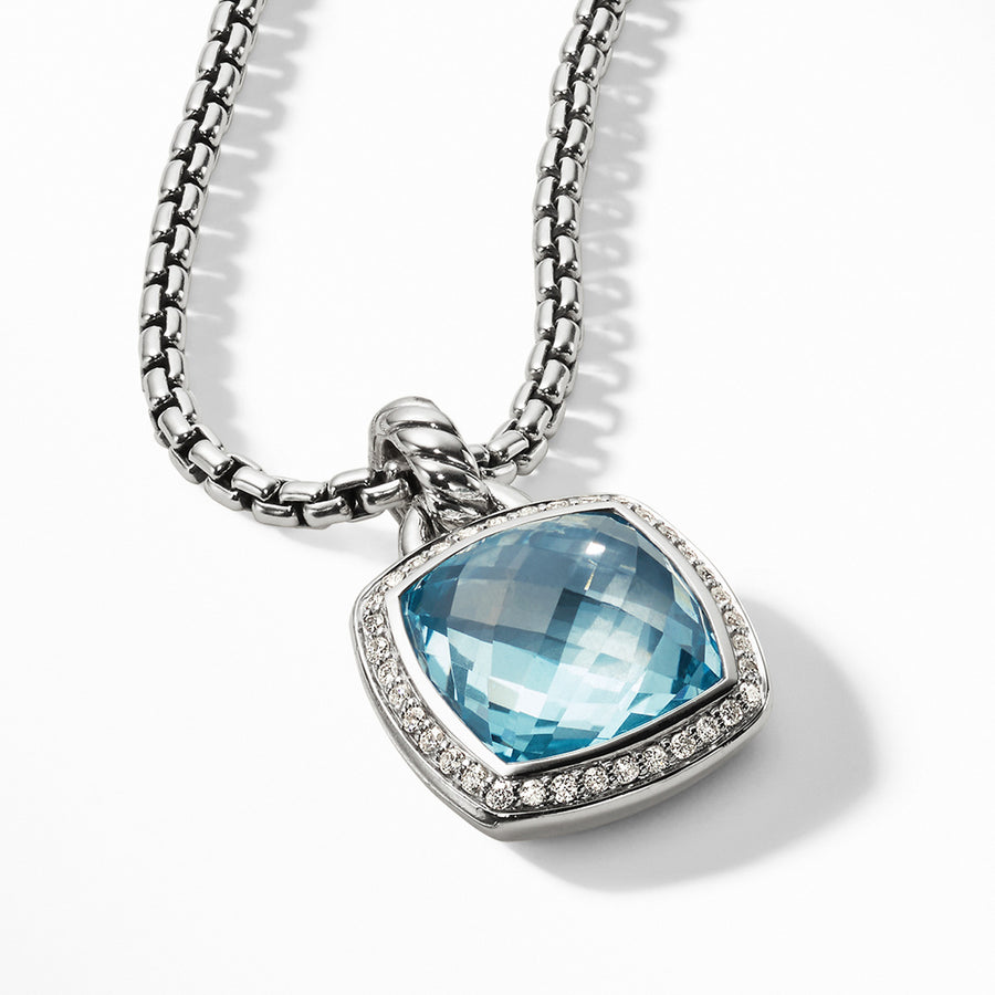 Pendant with Blue Topaz and Diamonds