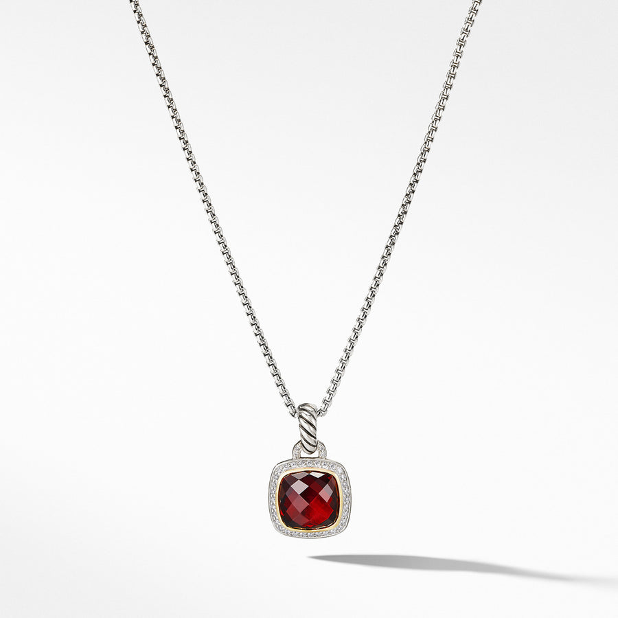 Pendant with Garnet and Diamonds with 18K Gold