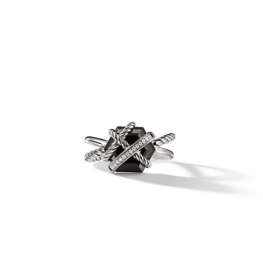 Ring with Black Onyx and Diamonds