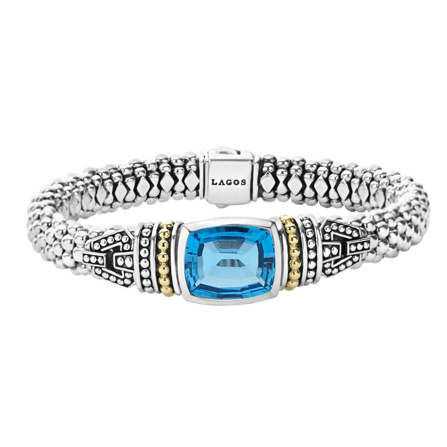 Swiss Blue Topaz Caviar Bracelet