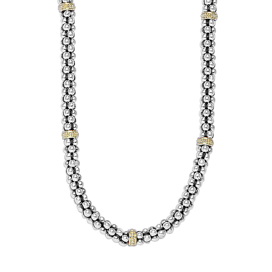 Gold Station Caviar Beaded Necklace 5mm