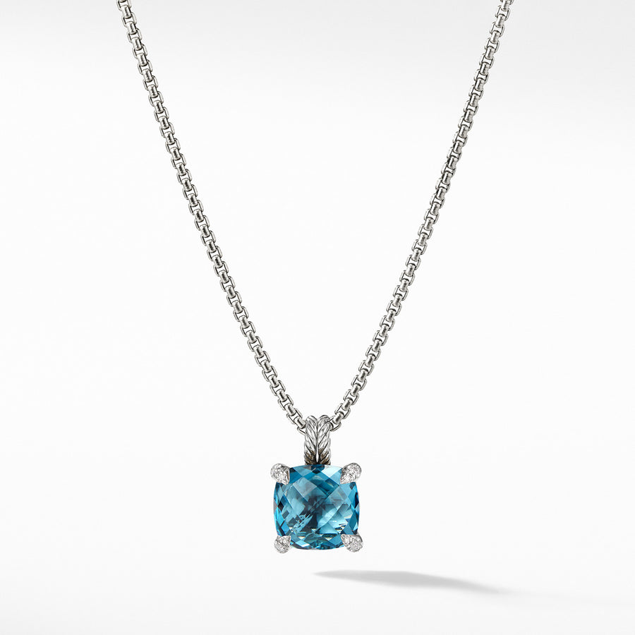 Chatelaine Pendant Necklace with Hampton Blue Topaz and Diamonds