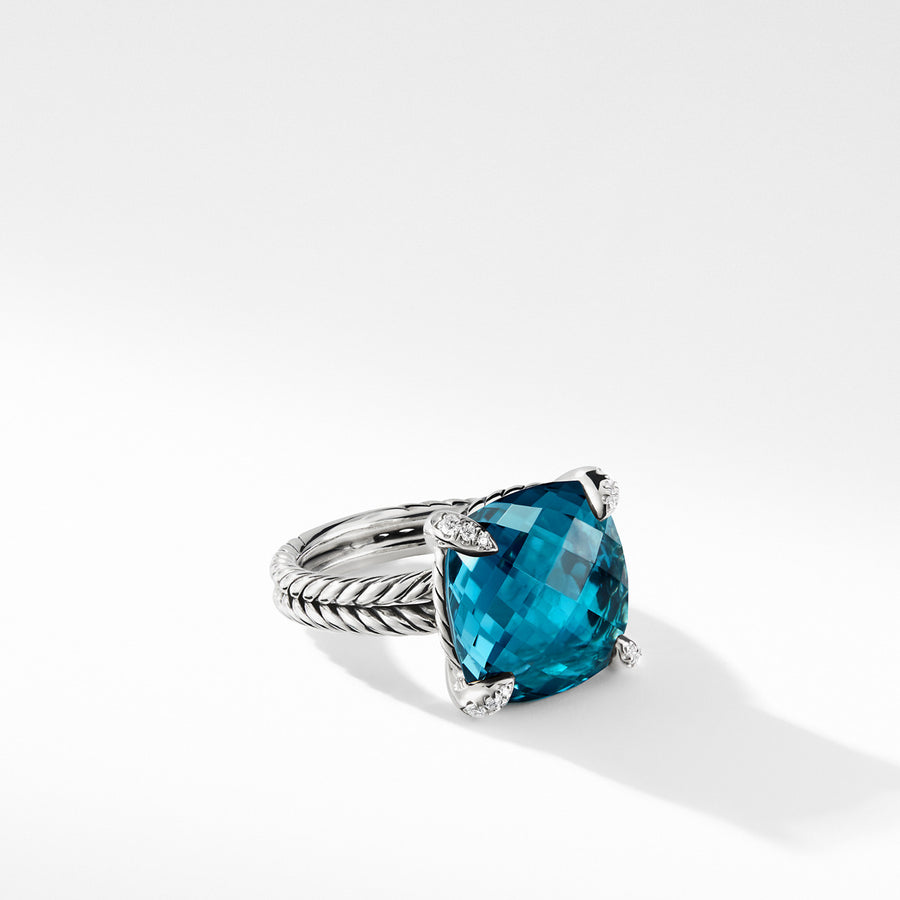 Chatelaine Ring with Hampton Blue Topaz and Diamonds