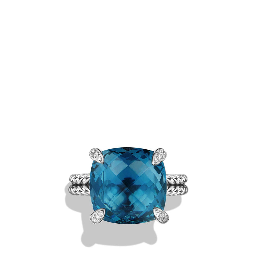Chatelaine Ring with Hampton Blue Topaz and Diamonds