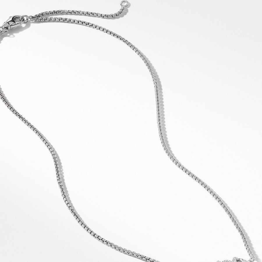Crossover Single Station Necklace with Diamonds
