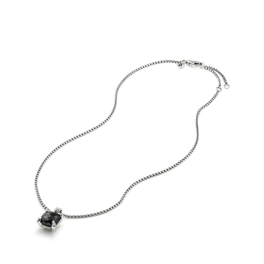 Chatelaine Pendant Necklace with Black Onyx and Diamonds