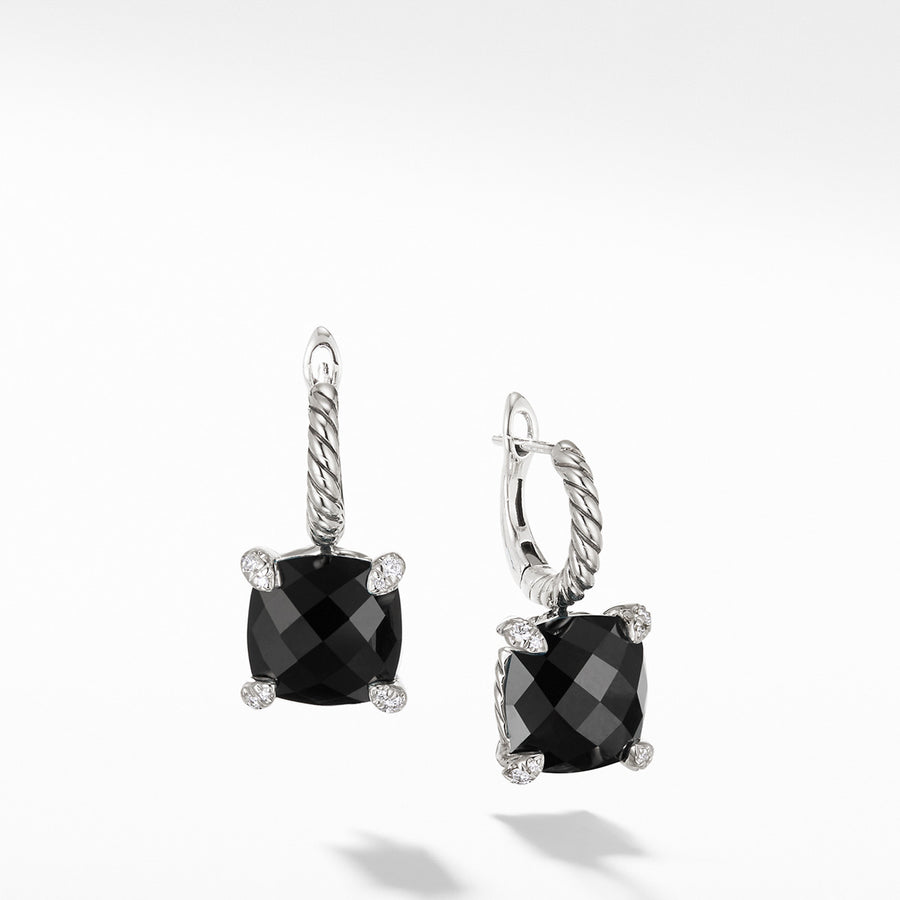 Chatelaine Drop Earrings with Black Onyx and Diamonds