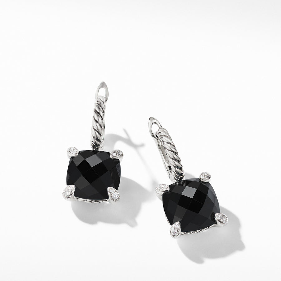 Chatelaine Drop Earrings with Black Onyx and Diamonds