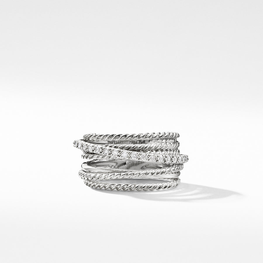 The Crossover Collection Wide Ring with Diamonds