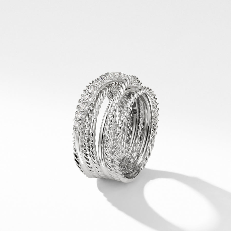 The Crossover Collection Wide Ring with Diamonds