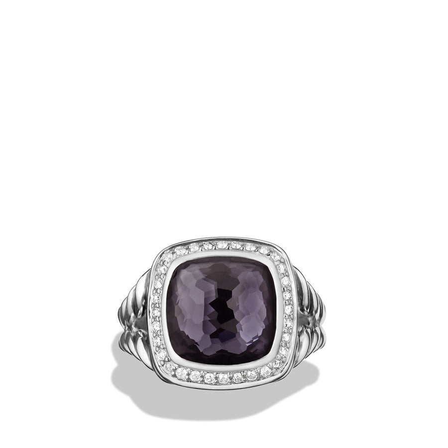 Albion Ring with Black Orchid and Diamonds