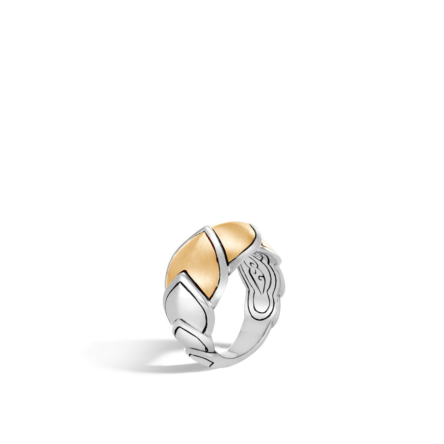 Legends Naga 18K Gold and Silver Medium Ring in Brushed Finish