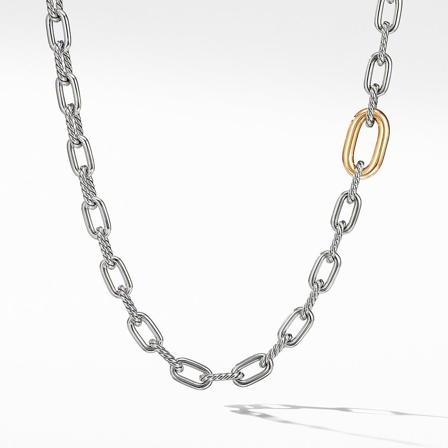 Convertible Chain Necklace in Sterling Silver with 18K Yellow Gold