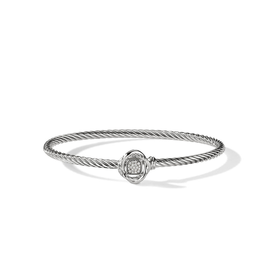 Infinity Bracelet in Sterling Silver with Diamonds