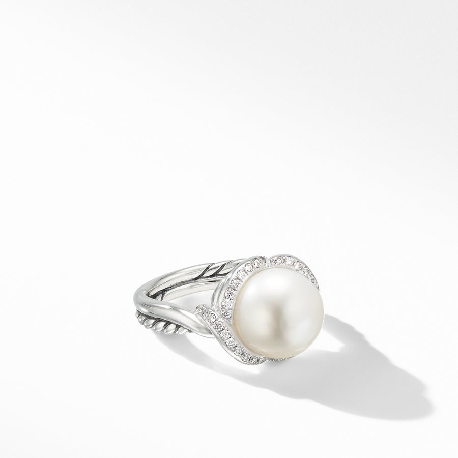 Continuance Pearl Ring with Diamonds