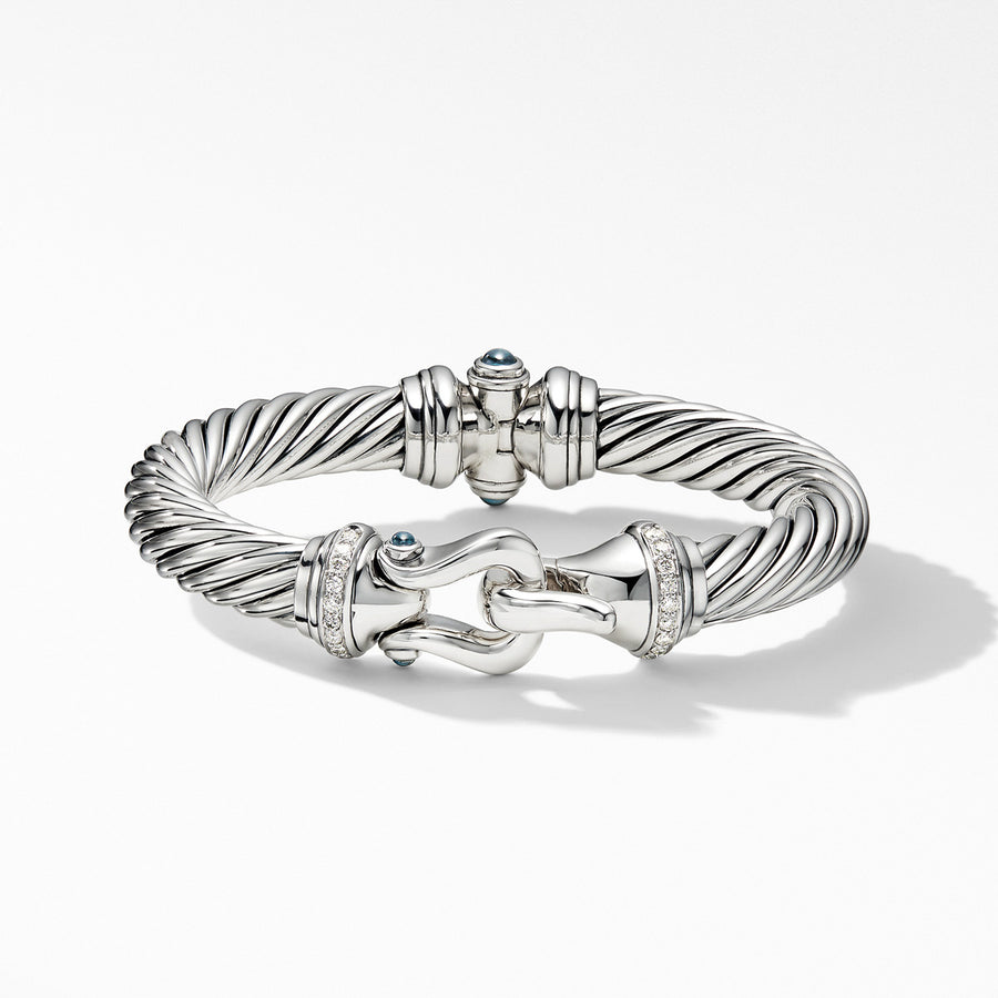 Cable Buckle Bracelet with Hampton Blue Topaz and Diamonds
