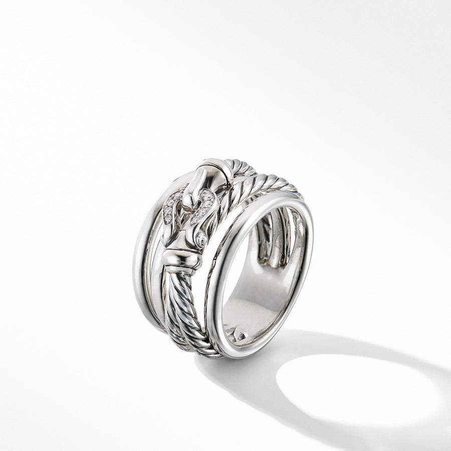Buckle Ring with Diamonds