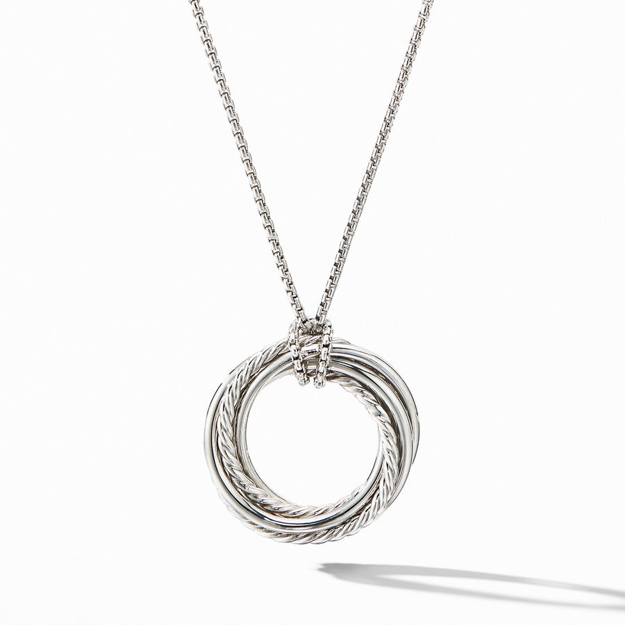 Crossover Pendant Necklace with Diamonds