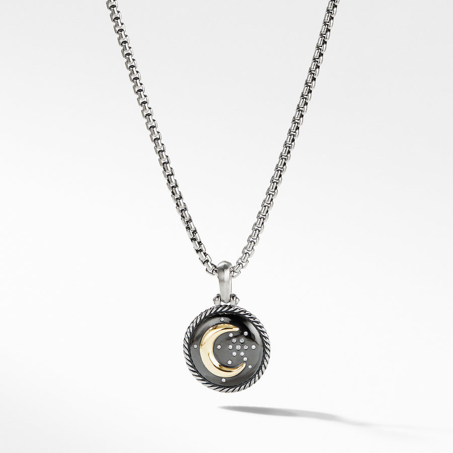 Moon and Star Amulet with Diamonds and 18K Gold