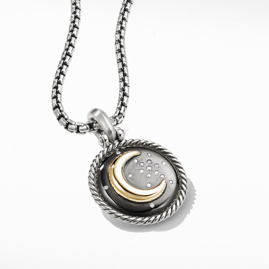 Moon and Star Amulet with Diamonds and 18K Gold