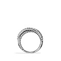 Small Crossover Band Ring in Sterling Silver with Pave Diamonds