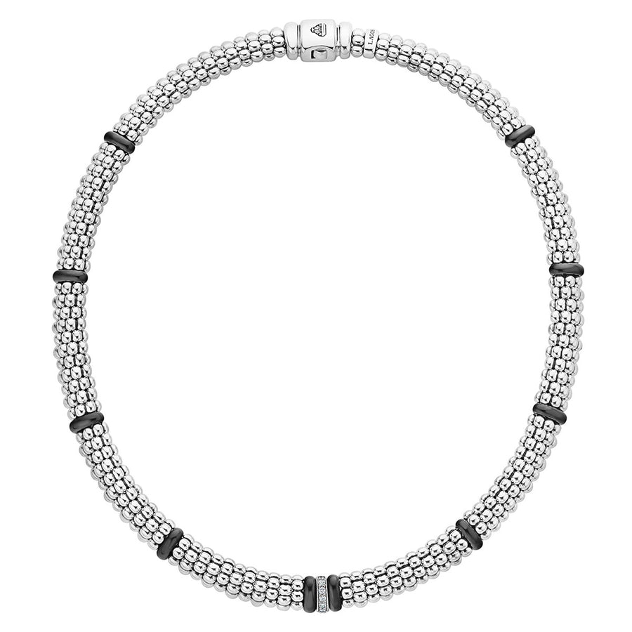 Single Station Diamond Caviar Necklace