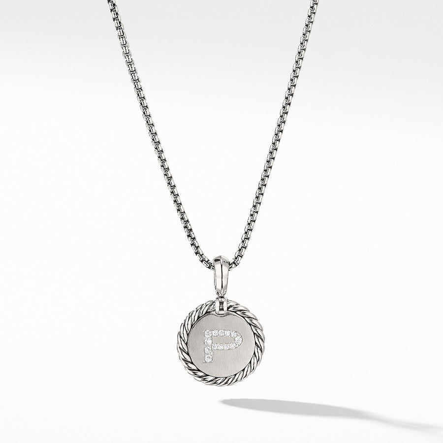 Initial Charm Necklace with Diamonds