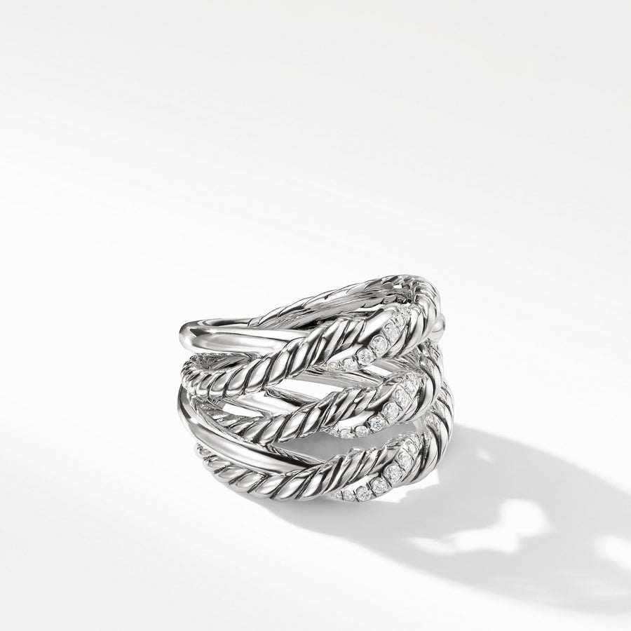 Continuance Three-Row Ring with Diamonds