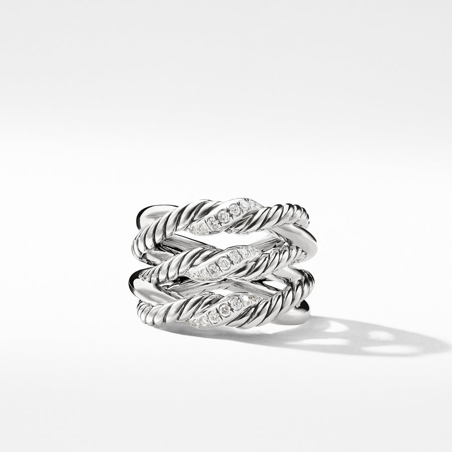 Continuance Three-Row Ring with Diamonds