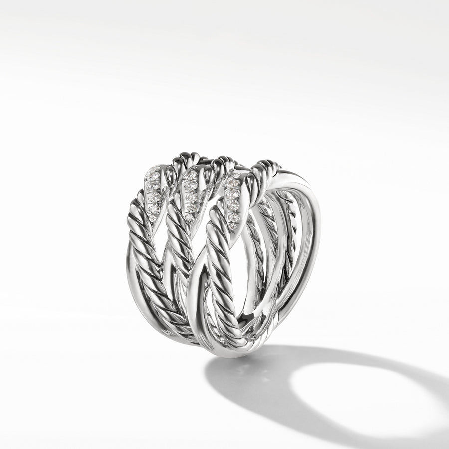 Continuance Three-Row Ring with Diamonds