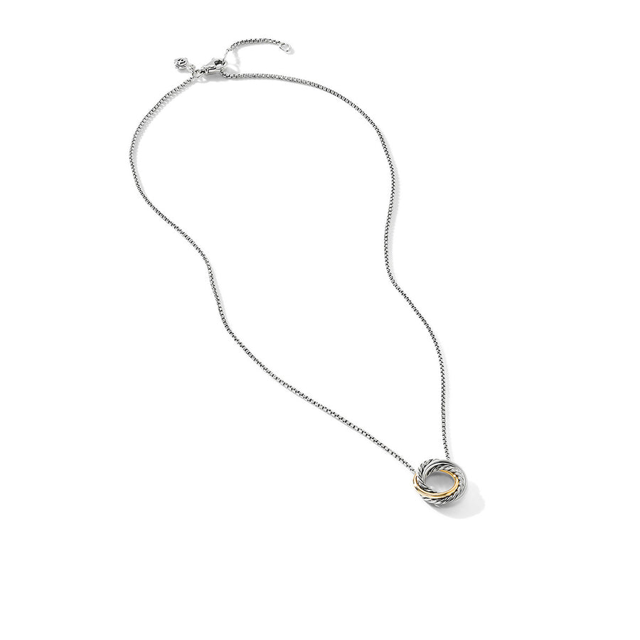 Crossover Mini Pendant Necklace with 18K Yellow Gold