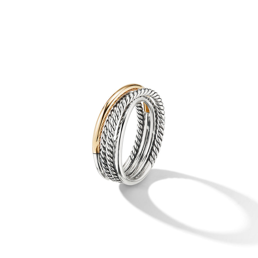 Crossover Narrow Ring with 18K Yellow Gold